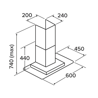 Matrix 60cm Stainless Steel Flat Glass Extractor - MXFG60SS