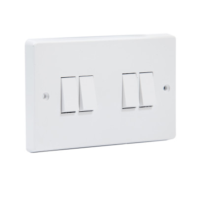 4 Gang 2 Way Light Switch White