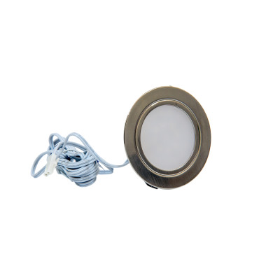 Recessed Cabinet LED Matt Chrome Light 65mm