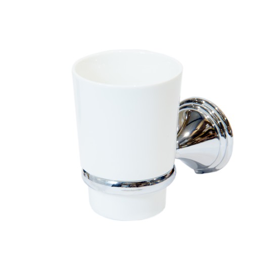 Arno Tumbler Holder Chrome and White