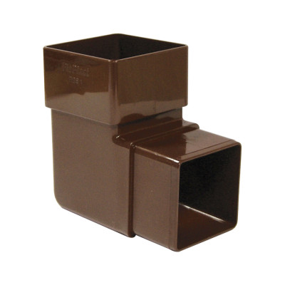 Square Line Gutter 65mm Square Pipe Offset Bend - 92.5 Degree Brown