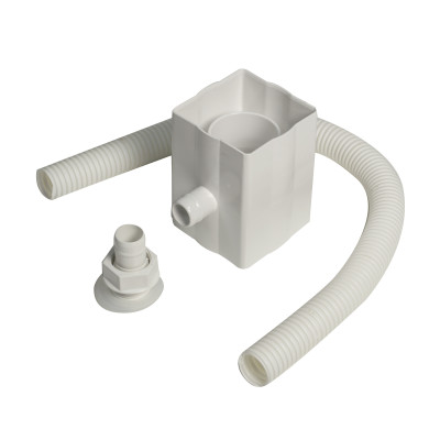 Square Line Gutter FloSaver Rainwater Diverter White