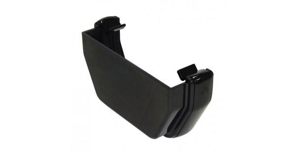 Square Line Gutter End Cap Black