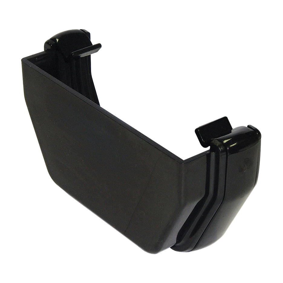 Square Line Gutter End Cap Black