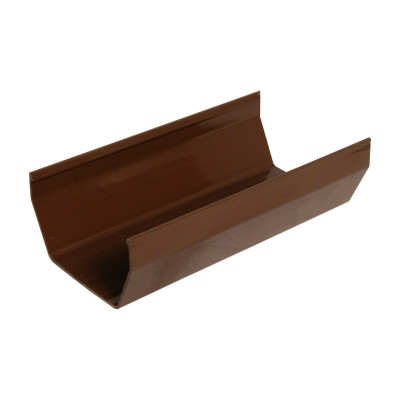 Square Line Gutter Channel Brown 2M