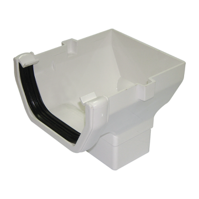 Square Line Gutter 114mm Square Line Stopend Outlet White