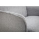 Aria Recliner Chair & Stool Grey Linen and Chrome Base