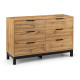 Bali Chest of 6 Drawers with Oak Finish 77 x 120cm