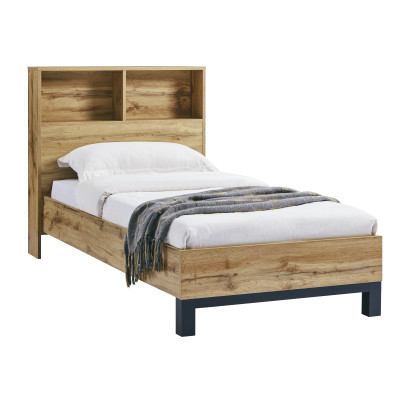 Bali Single Bed with Bookcase Headboard 90cm