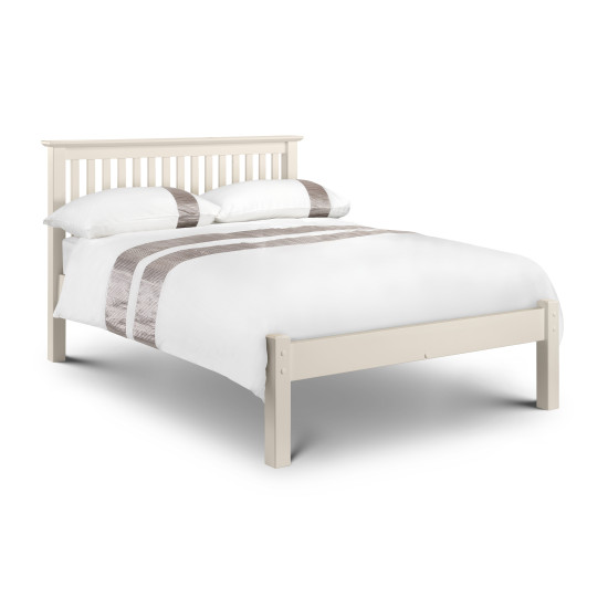 Barcelona Stone White Bed 135cm Double with Low Foot End
