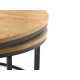 Bellini Round Nesting  Coffee Tables Oak on Black Metal Frame