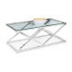 Biarritz 'X' Frame Coffee Table Glass Top & Chrome Legs