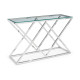 Biarritz 'X' Frame Console Table Glass Top & Chrome Legs