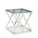 Biarritz 'X' Frame Lamp Table Glass Top & Chrome Legs