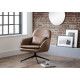 Bowery Swivel Chair Brown Faux Leather & Black Base