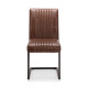 Brooklyn Dining Chair Brown Faux Leather & Gunmetal Frame