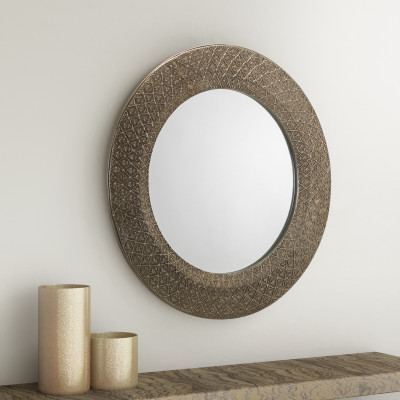 Cadence Round Pewter Wall Mirror 600mm