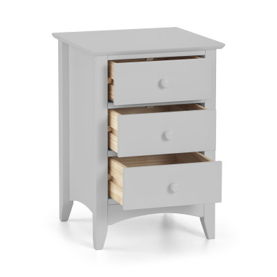 Cameo 3 Drawer Bedside Unit Dove Grey