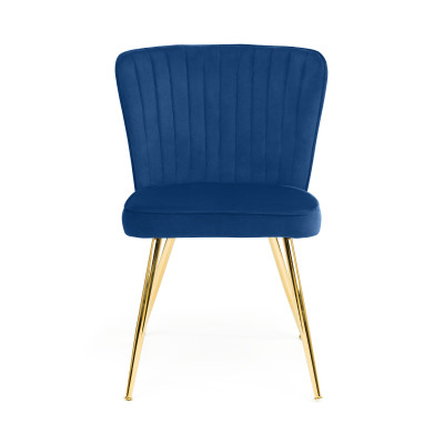 Cannes Dining Chair Blue Velvet & Gold Coloured Legs