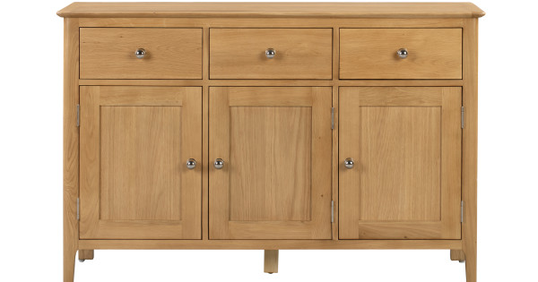 Cotswold Sideboard 3 Doors & Drawers Solid & Real Oak Veneers