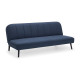 Miro Curved Back Sofa Bed Blue Linen Fabric on Black Legs