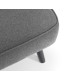 Miro Curved Back Sofa Bed Grey Linen Fabric on Black Legs