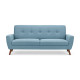 Monza 3 Seater Sofa Retro Style & Compact Blue Linen Fabric
