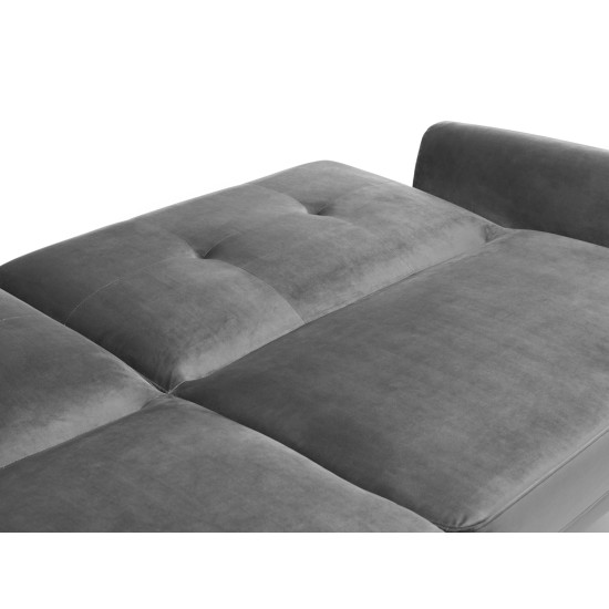 Monza Sofa Bed Retro Style Grey Velvet Fabric