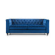 Sandringham 3 Seater Sofa Blue Velvet with Black Legs