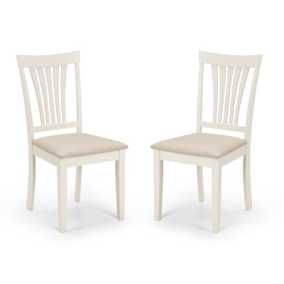 Stanmore Ivory Dining Chair with Taupe Linen Seat Pad