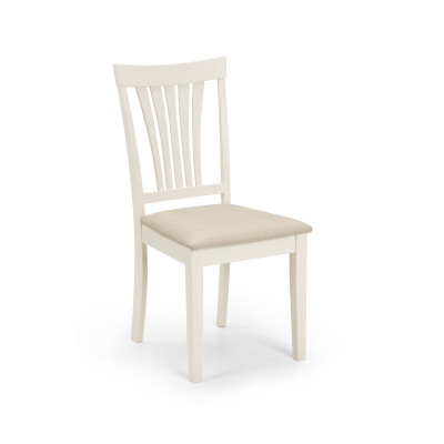 Stanmore Ivory Dining Chair with Taupe Linen Seat Pad