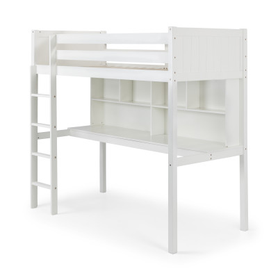 Titan High Sleeper, Desk Shelves & Storage Surf White Lacquer