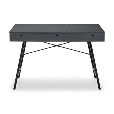 Trianon Desk Grey with 3 Drawers & 3 Storage Compartments