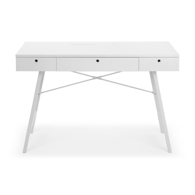 Trianon Desk White with 3 Drawers & 3 Storage Compartments