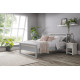 Venice Single Bed with Dove Grey Lacquered Finish 90cm