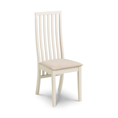 Vermont Dining Chair Ivory Lacquer & Ivory Faux Suede Seat Pad