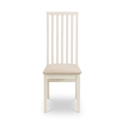 Vermont Dining Chair Ivory Lacquer & Ivory Faux Suede Seat Pad