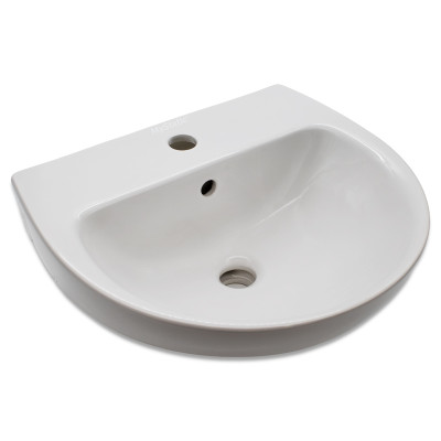 Lecico Atlas Basin White 1 Tap Hole - White - W0211