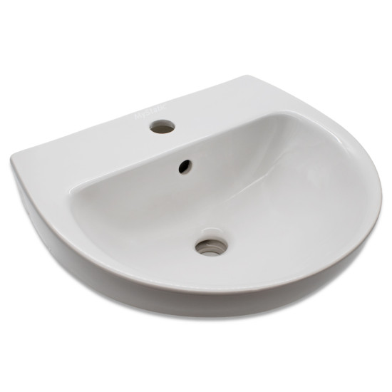 Lecico Atlas Basin White 1 Tap Hole - White - W0211
