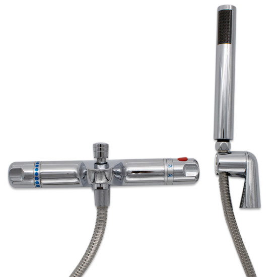 Thermostatic Bath Shower Mixer - Chrome - AP99FAC Thermostatic Bath Shower Mixer - Chrome - AP99FAC