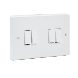 4 Gang 2 Way Light Switch - White