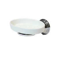 Arno Soap Dish - Chrome and White