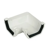 Square Line Gutter 114mm 90 Degree Angle - White