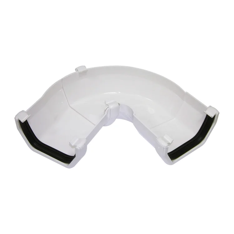 Square Line Gutter 114mm Adjustable Angle - White