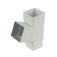 Square Line 65mm Square Pipe Branch - 67.5 Degree - White