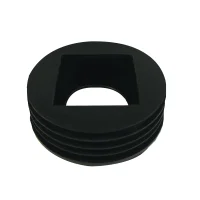 Floplast Universal Rainwater Adaptor - 68mm Round to 65mm Square - Black