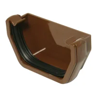 Square Line Gutter End Cap Brown Square Line Gutter End Cap Brown