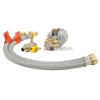 2 Cylinder Wall Mounted Manual Change Over Kit OPSO with Overbraided Hoses