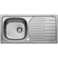 Stainless Steel Sink & Drainer - 860mm x 435mm - Linen Finish Stainless Steel Sink & Drainer - 860mm x 435mm - Linen Finish
