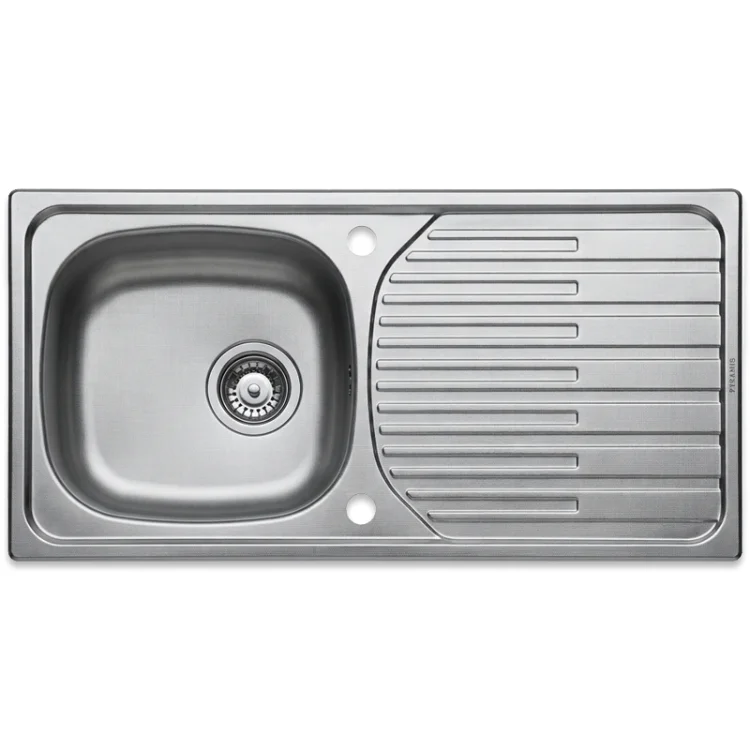 Stainless Steel Sink & Drainer - 860mm x 435mm - Linen Finish